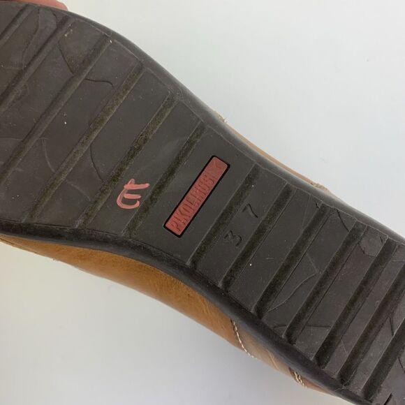 Pikolinos Leather Slip On Shoe Brown Tan Flat Round Toe Gore Womens 37 US 6.5 - Picture 13 of 13